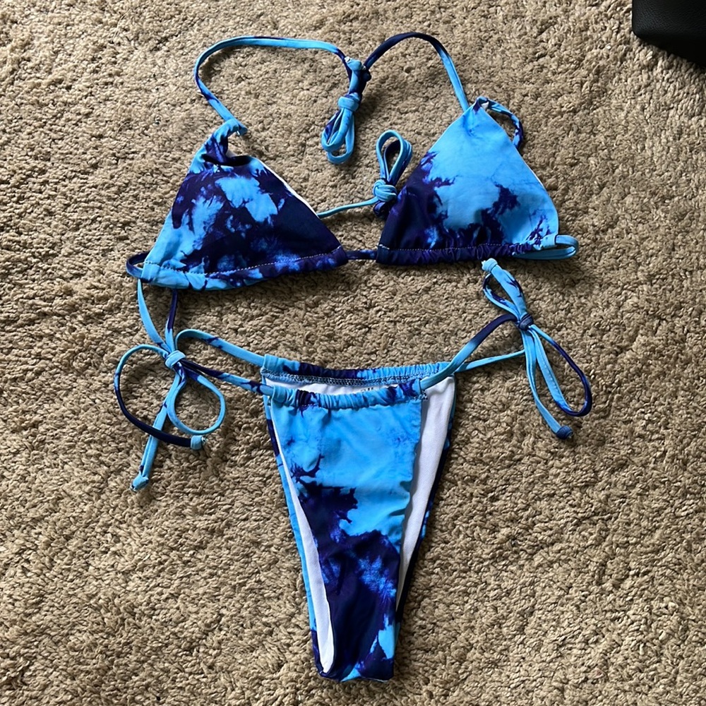 Cheeky blue tie dye bikini